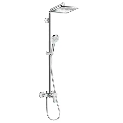 Душевая система Hansgrohe Crometta E 240 1jet Showerpipe + смеситель для раковины Hansgrohe Logis (27284000+71100000) фото 2 Aquada.com.ua