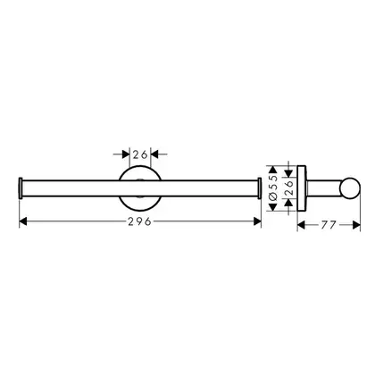 Бумагодержатель двойной, без крышки Hansgrohe Logis Universal (цвет - хром) (41717000) фото 2 Aquada.com.ua