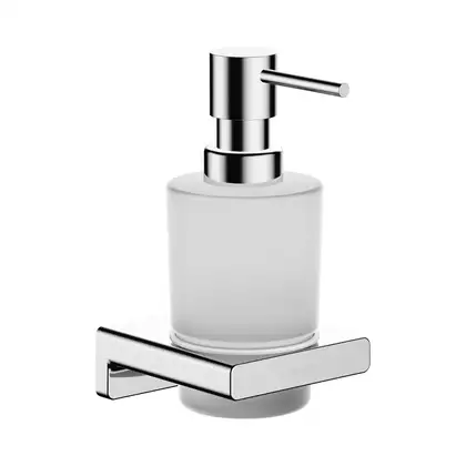 Дозатор для жидкого мыла Hansgrohe AddStoris, хром/стекло матовое (41745000) фото 1 Aquada.com.ua