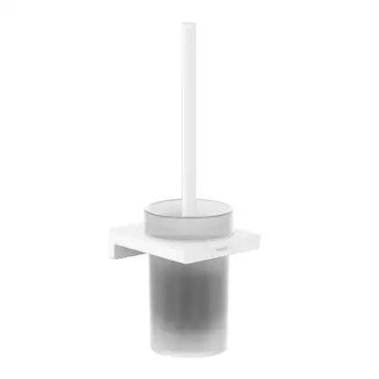 Ёршик подвесной Hansgrohe AddStoris, белый матовый/стекло матовое (41752700) фото 1 Aquada.com.ua
