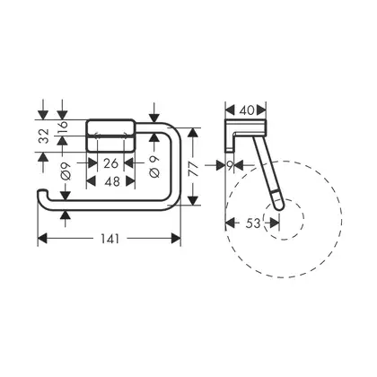 Бумагодержатель без крышки Hansgrohe AddStoris (цвет - белый матовый) (41771700) фото 2 Aquada.com.ua