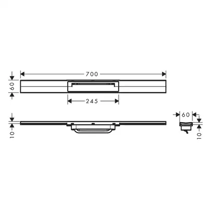 Трап для душа 70 см Hansgrohe RainDrain Flex, матовая бронза (56043140) фото 2 Aquada.com.ua