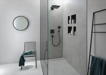 Ниша в стене с открытой рамой Hansgrohe XtraStoris Minimalistic 30 х 15 х 10 см, чёрный матовый (56070670) фото 3 Aquada.com.ua