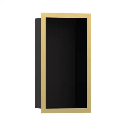 Настенная ниша с дизайнерской рамкой Hansgrohe XtraStoris Individual 30 х 15 х 10 см, полированное золото (56095990) фото 1 Aquada.com.ua
