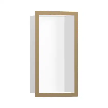 Настенная ниша с дизайнерской рамкой Hansgrohe XtraStoris Individual 30 х 15 х 10 см, матовая бронза (56096140) фото 1 Aquada.com.ua