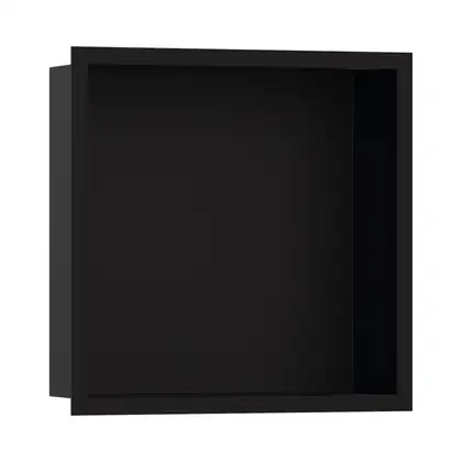 Настенная ниша с дизайнерской рамкой Hansgrohe XtraStoris Individual 30 х 30 х 10 см, чёрный матовый (56098670) фото 1 Aquada.com.ua