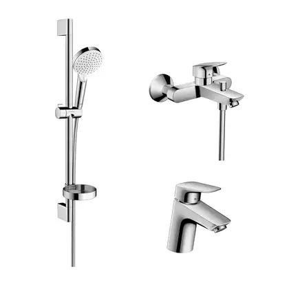 Набор смесителей для ванны 3-в-1 Hansgrohe Logis/Crometta Vario (цвет - хром) (71400115) фото 1 Aquada.com.ua