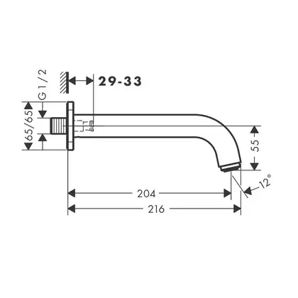 Излив для ванны 204 мм Hansgrohe Vernis Shape (цвет - чёрный матовый) (71460670) фото 2 Aquada.com.ua Излив для ванны 204 мм Hansgrohe Vernis Shape (цвет - чёрный матовый) (71460670) фото 2 Aquada.com.ua