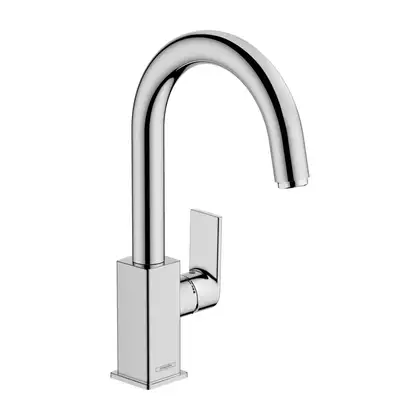 Смеситель для раковины Hansgrohe Vernis Shape (цвет - хром), с поворотным изливом и донным клапаном (71564000) фото 1 Aquada.com.ua Смеситель для раковины Hansgrohe Vernis Shape (цвет - хром), с поворотным изливом и донным клапаном (71564000) фото 1 Aquada.com.ua