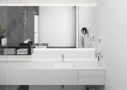 Смеситель для раковины 100 CoolStart Hansgrohe Vernis Shape (цвет - хром), с донным клапаном (71594000) фото 3 Aquada.com.ua