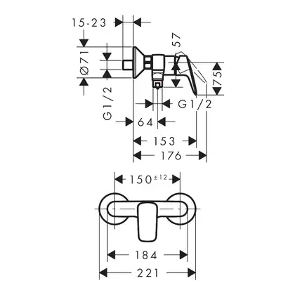 Набор смесителей для душа 3-в-1 Hansgrohe Logis/Crometta Vario (цвет - хром) (71600115) фото 8 Aquada.com.ua
