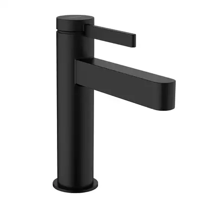 Смеситель для раковины Hansgrohe Finoris CoolStart (цвет - чёрный матовый), с донным клапаном Push Open (76024670) фото 1 Aquada.com.ua