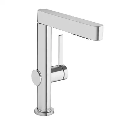 Смеситель для раковины высокий, с вытяжным душем, 2 вида струи Hansgrohe Finoris (цвет - хром), с донным клапаном Push Open (76063000) фото 1 Aquada.com.ua