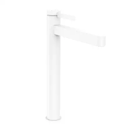 Смеситель для раковины высокий Hansgrohe Finoris (цвет - белый матовый), с донным клапаном Push Open (76070700) фото 1 Aquada.com.ua