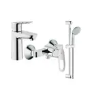 Набор смесителей для душа 3-в-1 Grohe Bau Loop S (цвет - хром) (123220) фото 1 Aquada.com.ua