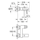 Смеситель для ванны Grohe Eurocube (цвет - тёмный графит, матовый) (23140AL0) фото 4 Aquada.com.ua