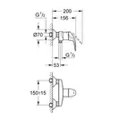 Смеситель для душа, однорычажный Grohe Euroeco (23268000) фото 2 Aquada.com.ua