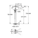 Смеситель для ванны напольный Grohe Essence (цвет - холодный рассвет, матовый), с душевым гарнитуром (23491GN1) фото 2 Aquada.com.ua