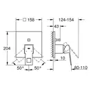 Смеситель для ванны Grohe Eurocube (цвет - тёмный графит, матовый) (24062AL0) фото 4 Aquada.com.ua