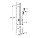 Душевой гарнитур Grohe Grohe Rainshower Smartactive 150 (цвет - хром), 3 вида струи (26591000) фото 10 Aquada.com.ua