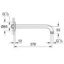Держатель для верхнего душа 380 мм Grohe Rainshower (цвет - хром) (28361000) фото 2 Aquada.com.ua