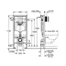 Инсталляция для подвесных унитазов Grohe Rapid SL (4-в-1) комплект 38772001 (клавиша хром) (38772001+37131000) фото 3 Aquada.com.ua