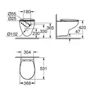 Унитаз подвесной Grohe Bau Ceramic, безоободковый с сиденьем Soft Close (39351000) фото 3 Aquada.com.ua