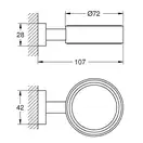 Держатель для стакана или мыльницы Grohe Essentials Cube, тёмный графит, матовый/стекло матовое (40508AL1) фото 2 Aquada.com.ua