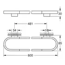 Полотенцедержатель 600 мм Grohe Selection, никель глянецевый (41056BE0) фото 2 Aquada.com.ua