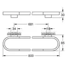 Полотенцедержатель 800 мм Grohe Selection, тёмный графит, матовый (41058AL0) фото 2 Aquada.com.ua