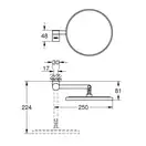 Зеркало косметическое Grohe Selection, тёмный графит, матовый (41077AL0) фото 2 Aquada.com.ua