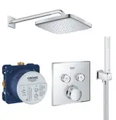 Душевая система скрытого монтажа с термостатом Grohe Grohtherm SmartControll c Tempesta Cube 250 (цвет - хром) (26415SC1)