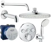 Душевая система скрытого монтажа Grohe Grohetherm SmartControl на 3 потребителя (цвет - хром) (3461402L)