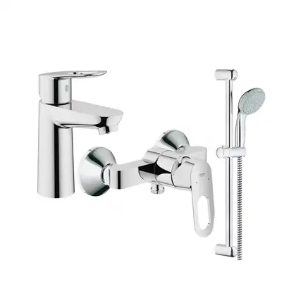 Набор смесителей для душа 3-в-1 Grohe Bau Loop S (цвет - хром) (123220) фото 1 Aquada.com.ua