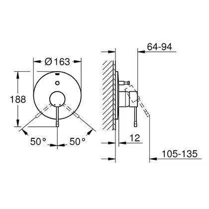 Смеситель для ванны Grohe Essence (цвет - сталь) (19285DC1) фото 2 Aquada.com.ua