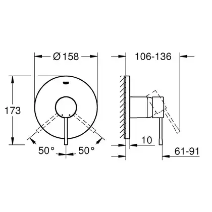 Смеситель для душа Grohe Essence (24057DL1) фото 2 Aquada.com.ua