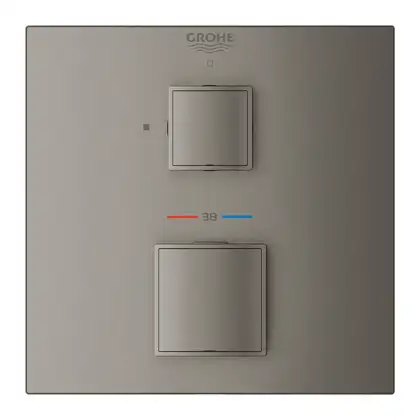 Термостат для душа с переключатилем на 1 положение Grohe Grohtherm Cube (цвет - тёмный графит, матовый) (24153AL0) фото 2 Aquada.com.ua