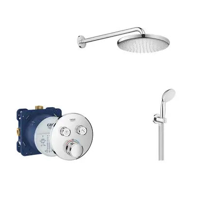 Душевая система скрытого монтажа с термостатом Grohe Grohtherm SmartControl c Tempesta 250 (цвет - хром) (26416SC1) фото 1 Aquada.com.ua