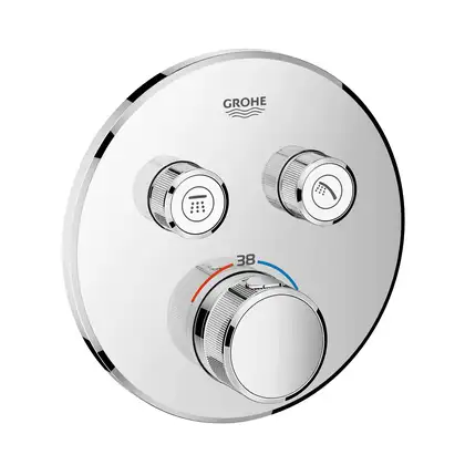 Душевая система скрытого монтажа с термостатом Grohe Grohtherm SmartControl c Tempesta 250 (цвет - хром) (26416SC1) фото 2 Aquada.com.ua