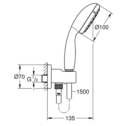 Душевая система скрытого монтажа Grohe Eurosmart с Tempesta 250 (цвет - хром) (26416SC3) фото 8 Aquada.com.ua