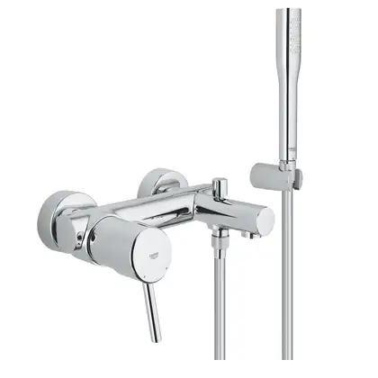 Смеситель однорычажный для ванны Grohe Concetto DN 15 (цвет - хром) с ручным душем (32212001) фото 1 Aquada.com.ua