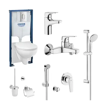 Набор для ванной 15-в-1 Grohe Mega Bundle BauFlow (39418MB0) фото 1 Aquada.com.ua