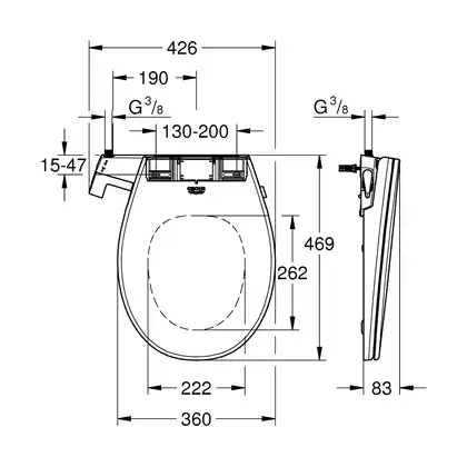 Сиденье для унитаза с функцией биде Grohe Bau Ceramic (39648SH0) фото 14 Aquada.com.ua
