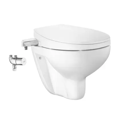 Унитаз подвесной Grohe Bau Ceramic Air, с сиденьем с функцией биде и термостатом Grohtherm Micro (39652SH0) фото 1 Aquada.com.ua