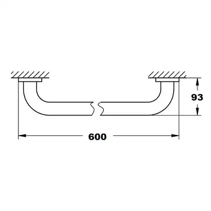 Поручень для ванны 600 мм Grohe Essentials, хром (40794001) фото 2 Aquada.com.ua