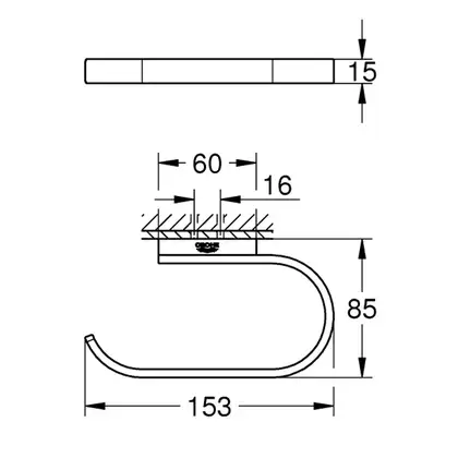 Бумагодержатель без крышки Grohe Selection (цвет - тёмный графит, матовый) (41068AL0) фото 2 Aquada.com.ua