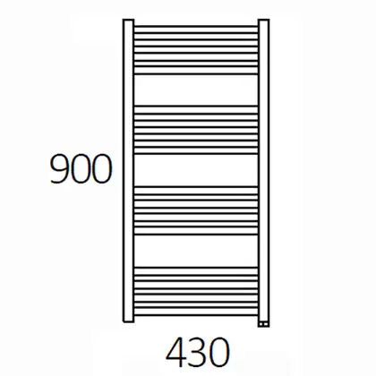 Полотенцесушитель электрический Terma Fiona 43 x 90h см, с тэном Moa, белый матовый (WLFIN090043/9016/MOA) фото 3 Aquada.com.ua