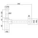 Сифон для раковины Paffoni Light (цвет - белый матовый) (ZACC240BO) фото 2 Aquada.com.ua