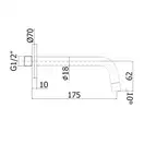 Излив для ванны 175 мм Paffoni Light (цвет - чёрный матовый) (ZBOC045NO) фото 2 Aquada.com.ua
