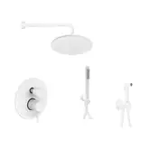 Душевая система скрытого монтажа Paffoni Shower Ø 225 мм + гигиенический душ Paffoni Tweet Round Mix (цвет - белый матовый) (KITLIG018BO+ZDUP110BO)